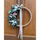 Trvanlivý věnec na jutovém kruhu/průměr 30cm/růžová barva