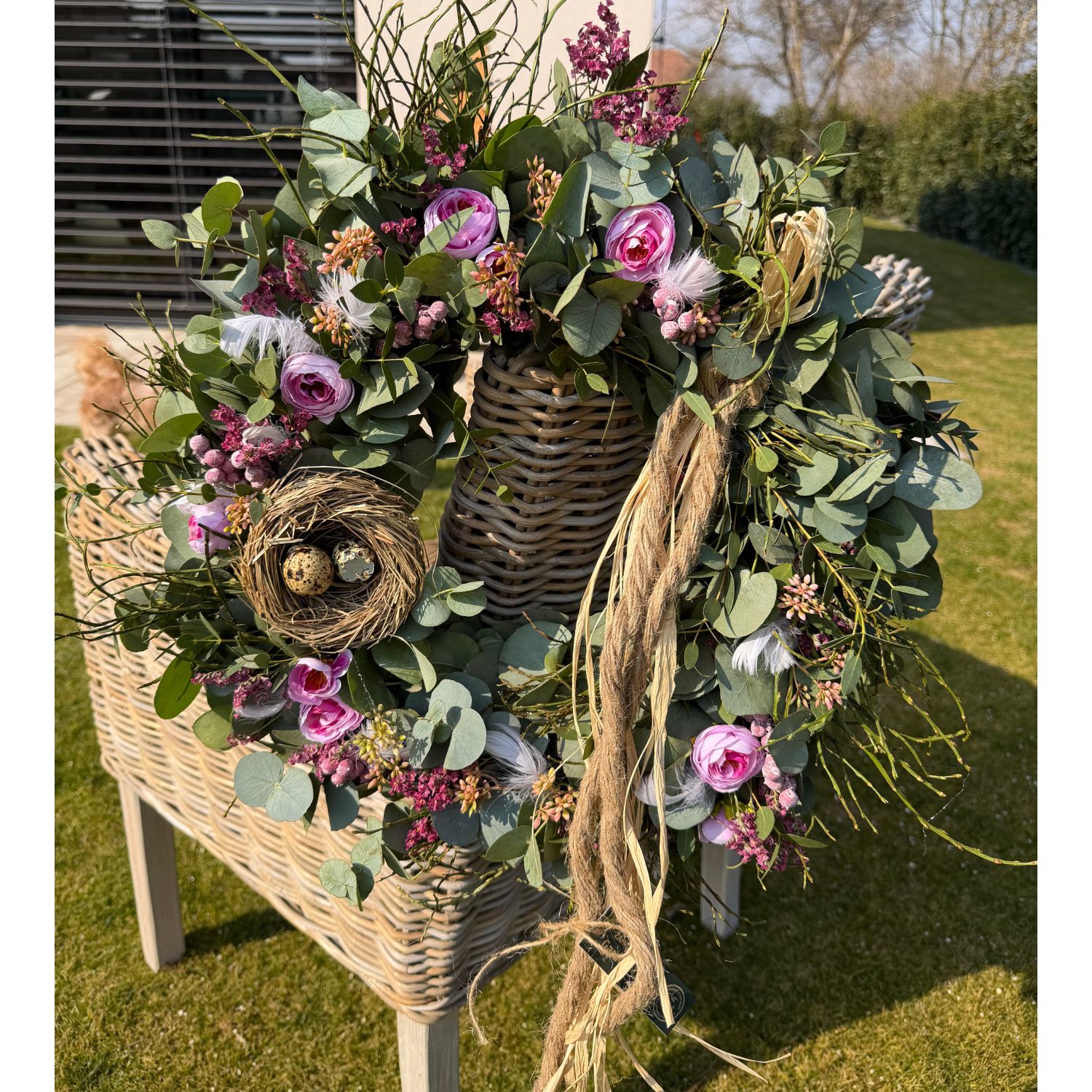 Jarní Eucalyptový věnec Violet Bloom 30/40cm